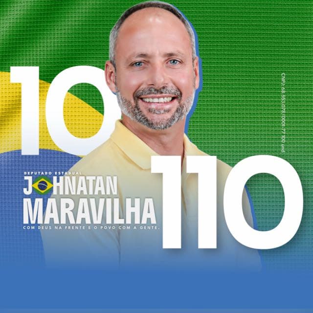 Johnatan Maravilha, candidato a Deputado Estadual número 10110